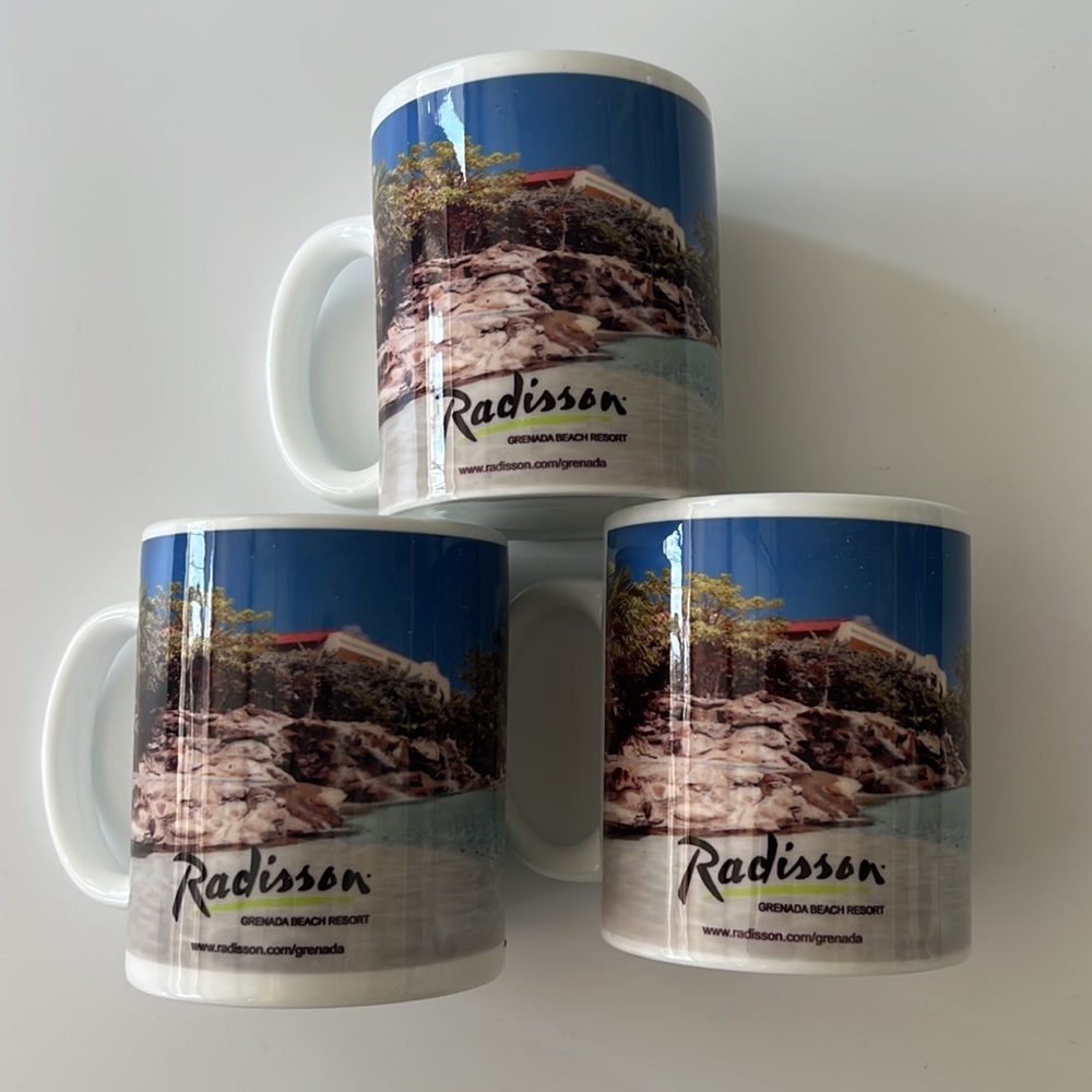 Bundle sets Coffee Mugs Colorful (3) Breakfast on the Beach Grenada Beach
